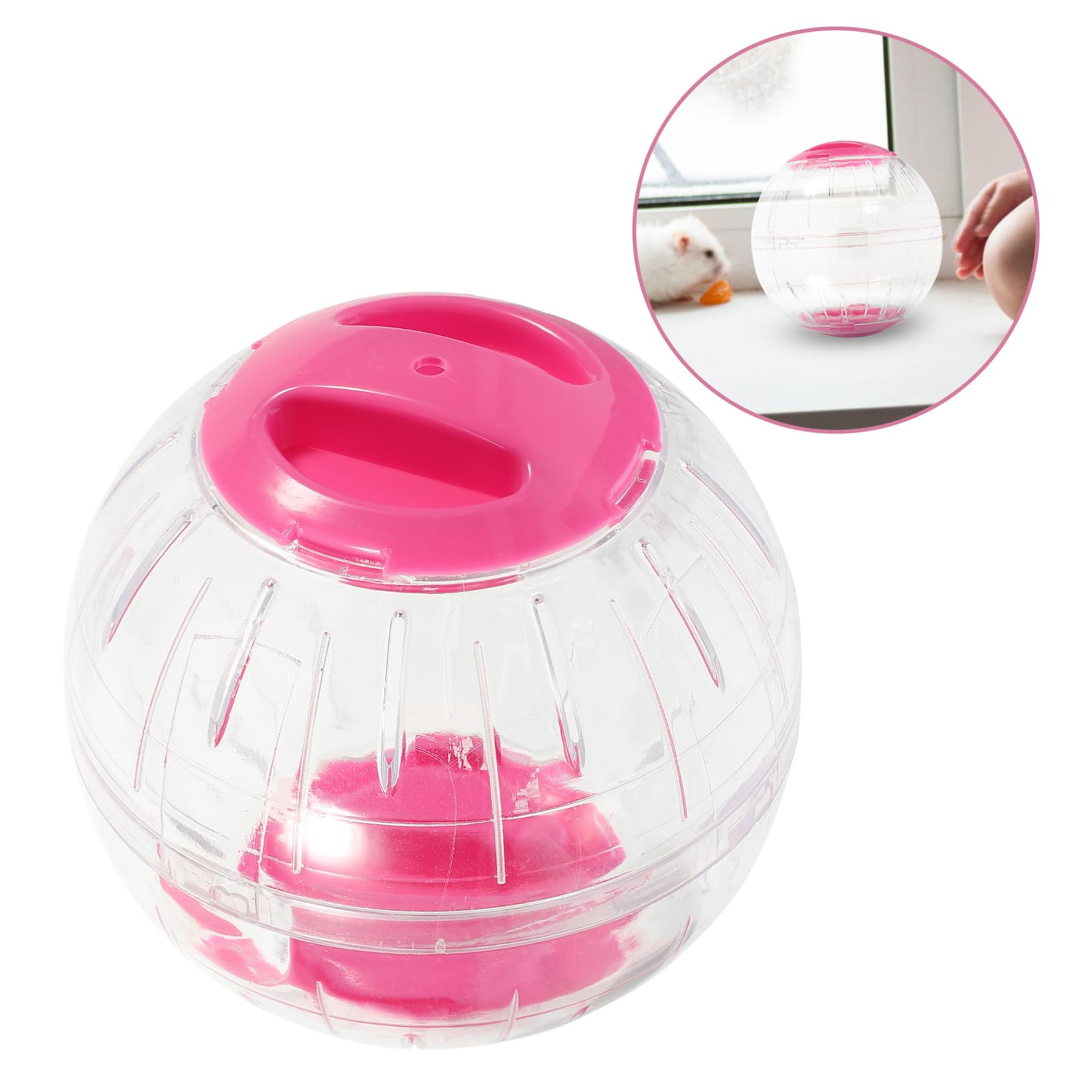 SOIMISS 4 Piezas Bola Transparente para Hámster con Ventilación y Antiescape Rueda de Ejercicio Ligera y Compacta para Pequeños Roedores como Jerbo Cobaya y Ratón