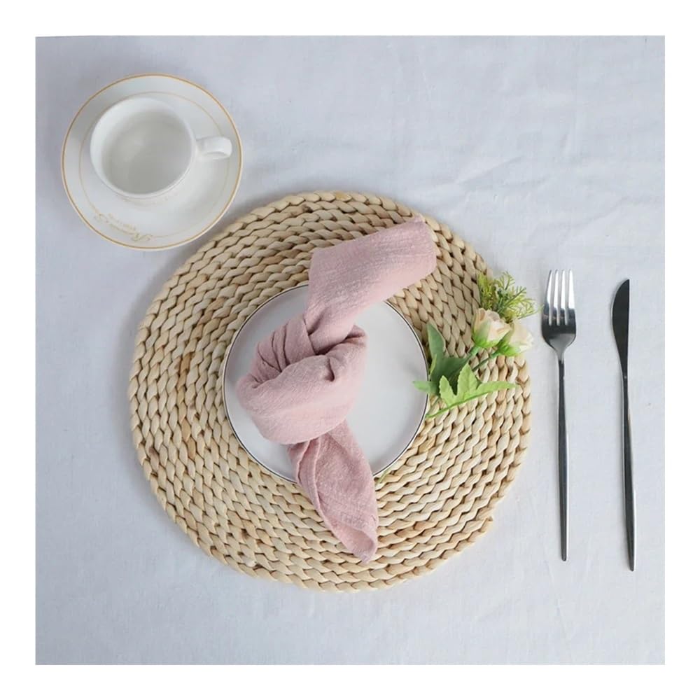 cloth napkins, 10pcs 40X40CM Texture Cotton Gauze Napkin,Suitable For Dinner Table Rustic Wedding Decor,Kitchen Place Mats(Pink)