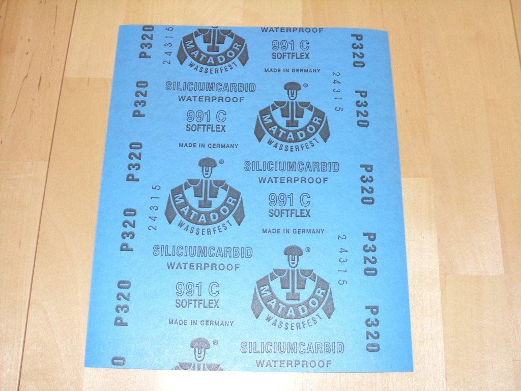 Starcke Matador Wet and dry sandpaper. C Weight 1 pack of 10 sheets P320