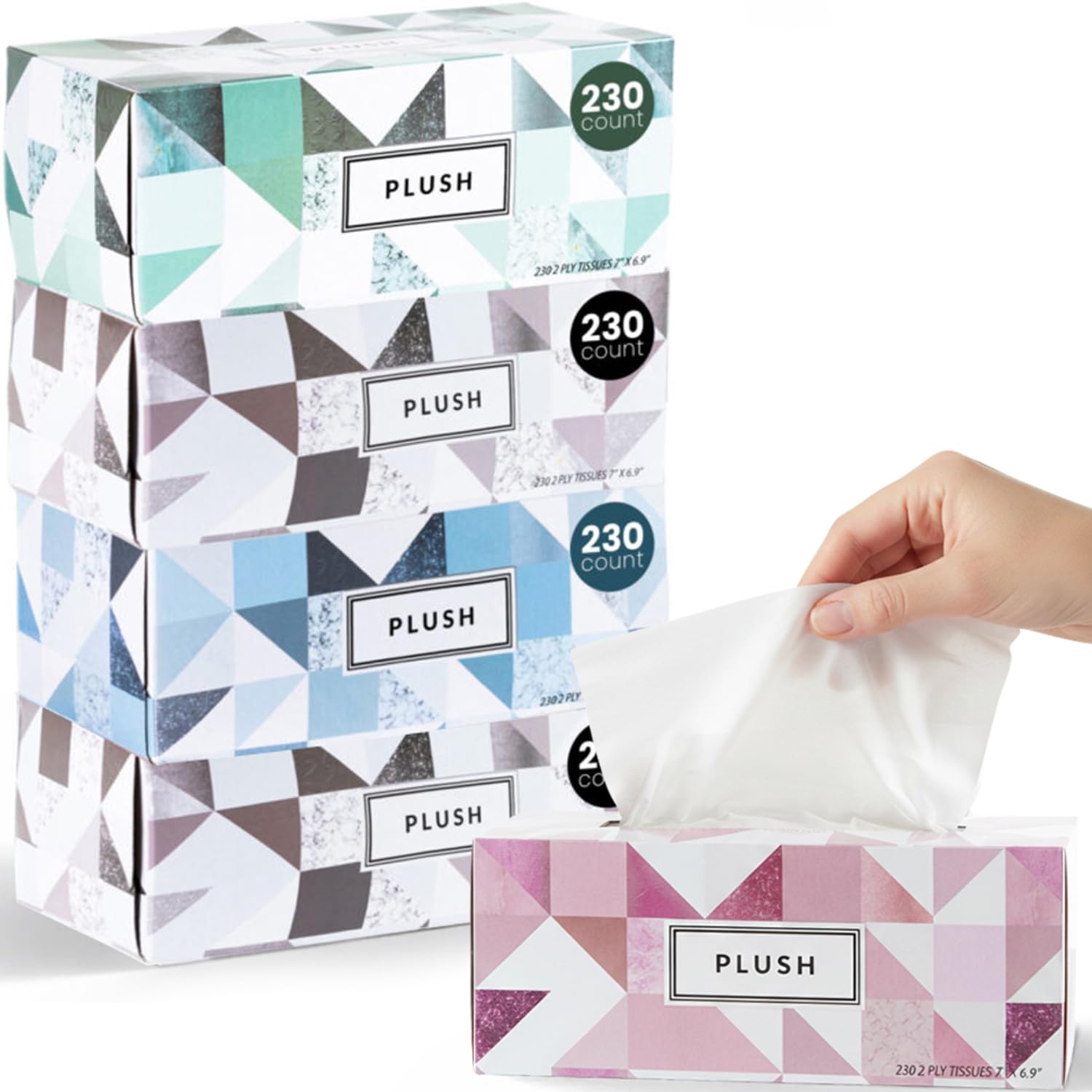 Ultra-Soft 2-Ply Tissues - 7 x 6 9 5 Packs of 230 Sheets - Durable Absorbent - Perfect