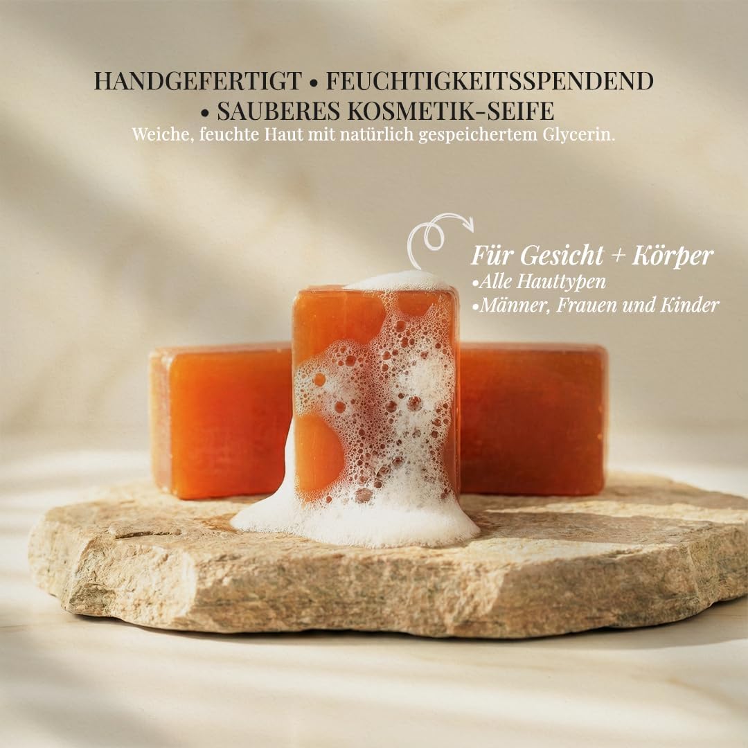 TBS Jabón de aminoácidos hecho a mano de glicerina pura, 6 x 100 g, jabón facial y corporal suave para todos los tipos de piel, jabón de ducha natural, hidratante y nutritivo