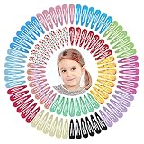100Pcs Snap Hair Clips, Sublaga 2 Inch Bend Hair Clips, Metal Barrettes in 15 Assorted Color, No Sli