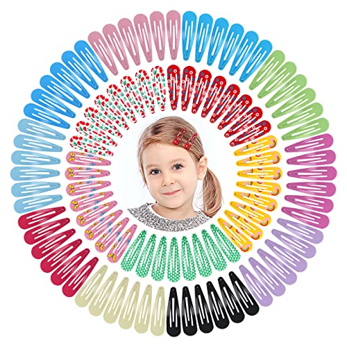 100Pcs Snap Hair Clips, Sublaga 2 Inch Bend Hair Clips, Metal Barrettes In 15 Assorted Color, No Slip Cute Solid Candy Color Hair Accessories For Girls, Women, Kids Teens Or Toddlers (100Pcs Colorful) #TOP7