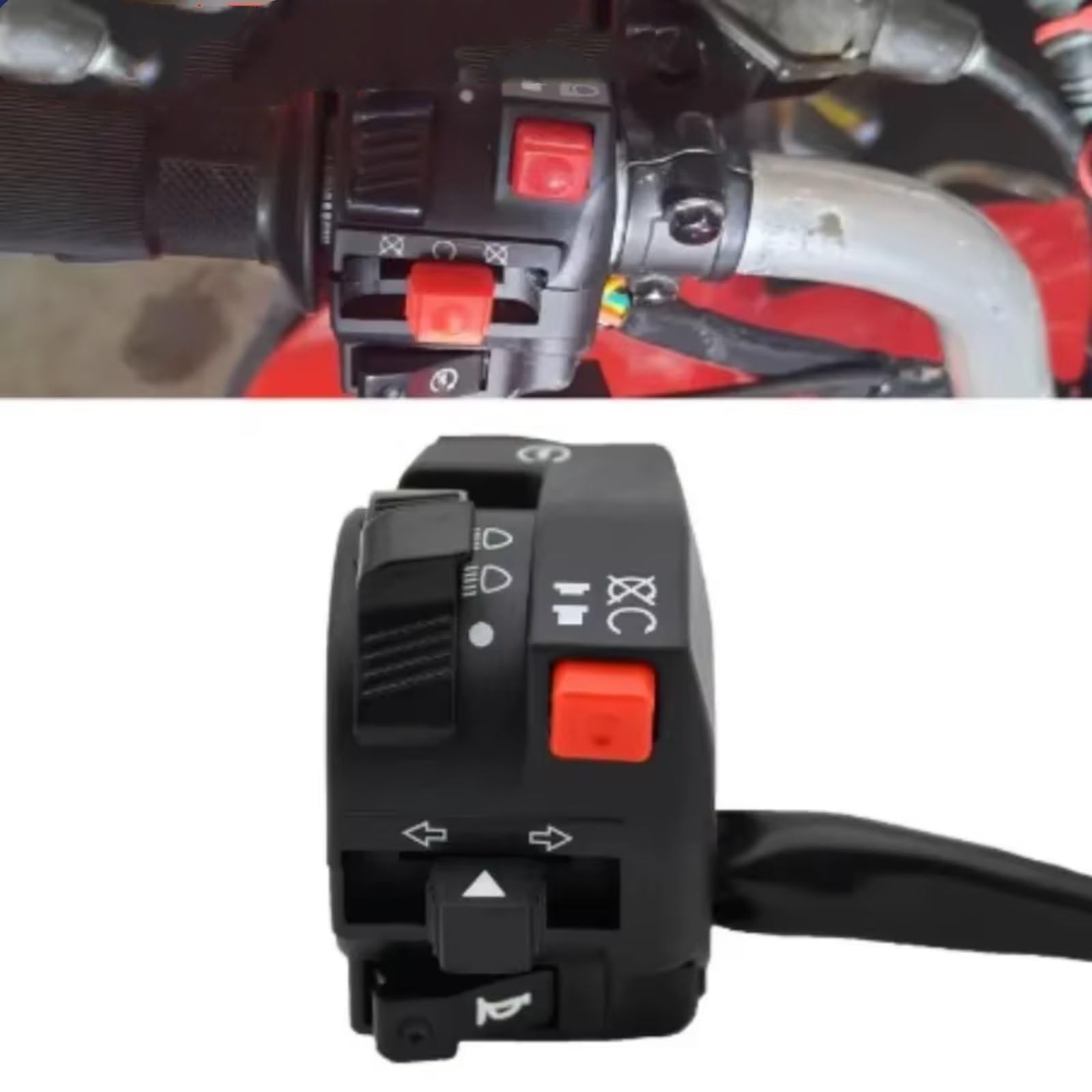 Comando Manubrio Comando Manubrio Interruttore Moto Da 22mm Per ATV Universale 200/250 Con Indicatori Di Direzione Clacson, Pulsante Indicatore Luce Lontano/vicino