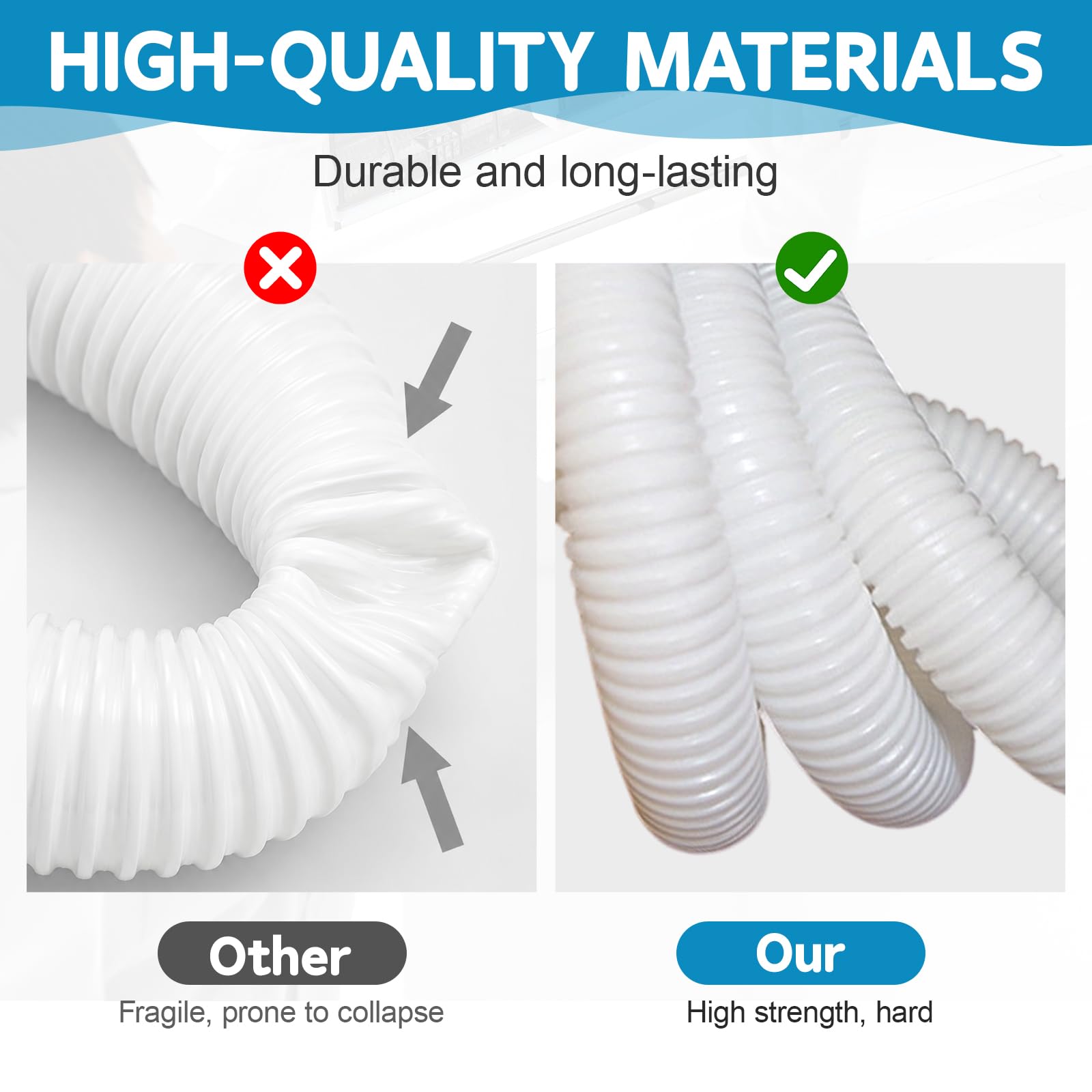 Tubo per condizionatore, diametro 16 mm, in PVC, tubo di scarico per climatizzatori, tubo di condensa per condizionatori d'aria, condizionatori split (10m)