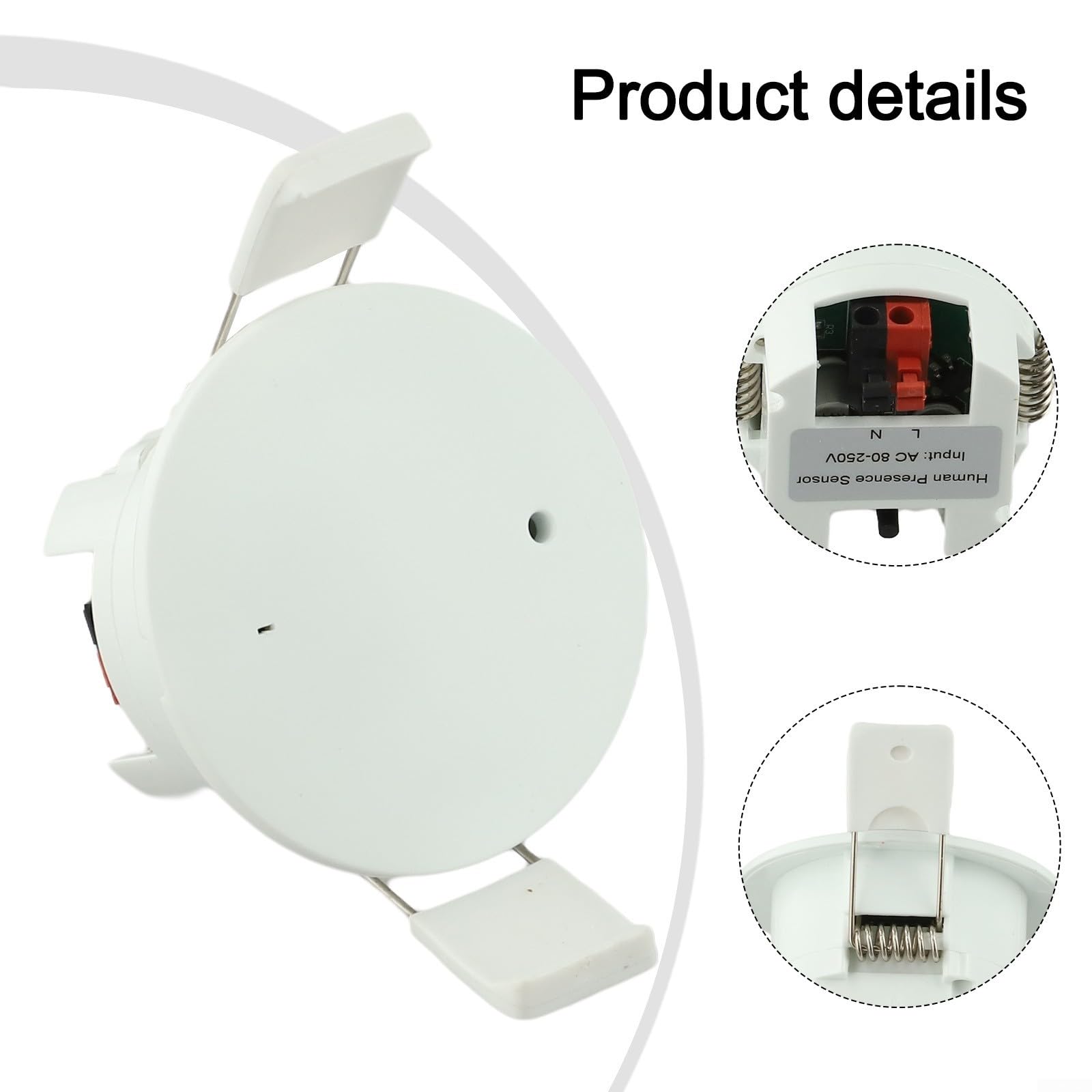 Tuya For Smart Life Sensor de movimiento de presencia humana de onda milimétrica 24G, sensor de movimiento WiFi PIR (techo 80-250VAC)