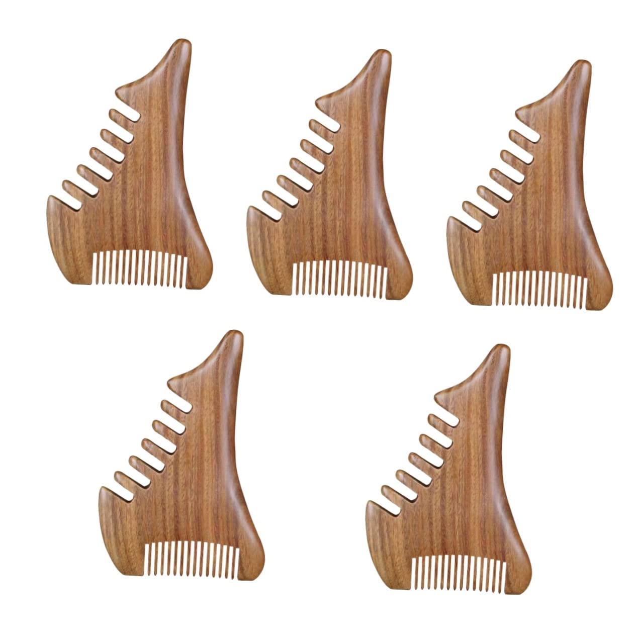 DFrywdgSEY Sandalwood Wooden Comb Wooden Comb Mustache Hair Wood Static Natural Detangler Wooden Scalp Massager(As Shownx5pcs,12.5x8.5cmx5pcs)