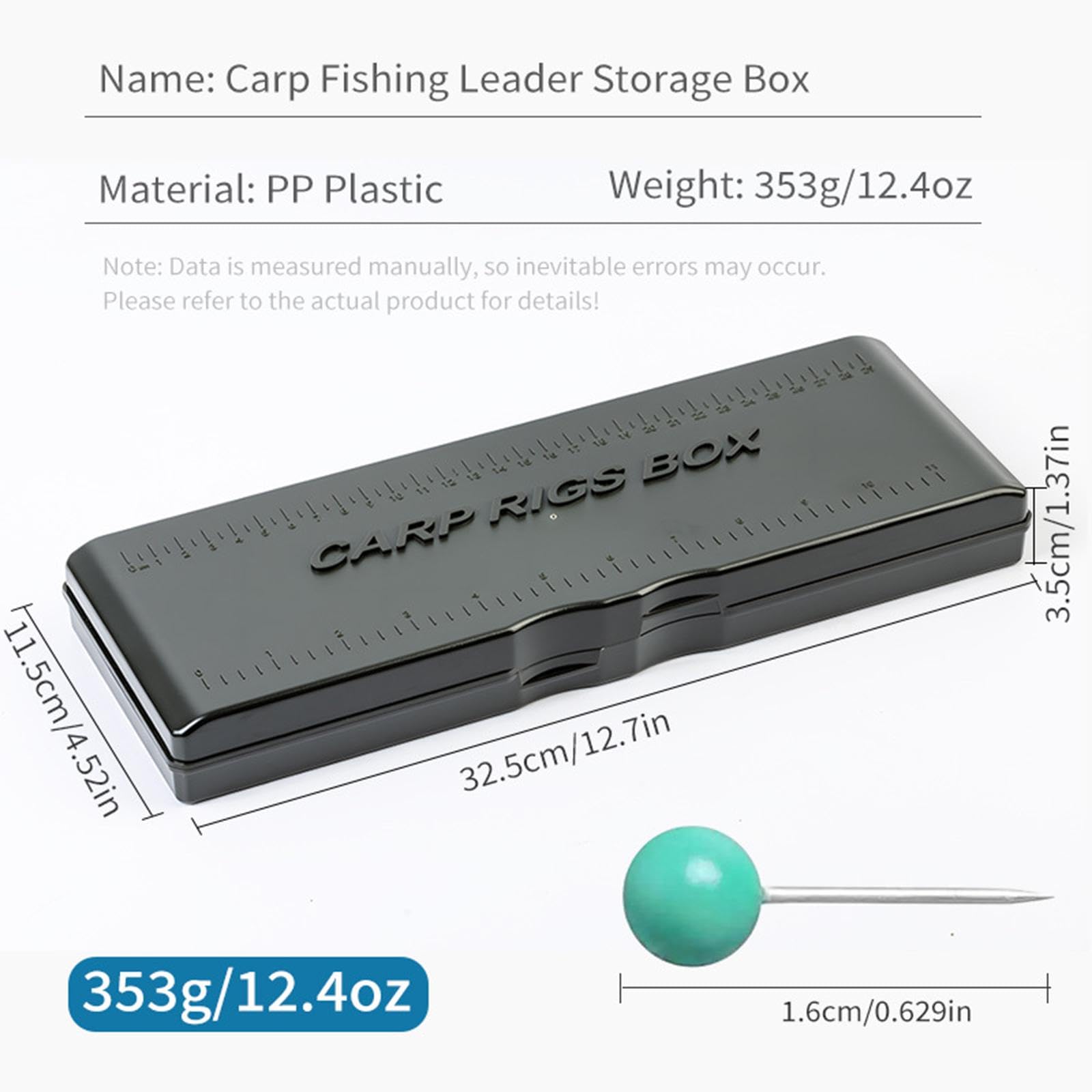 Oshhni Caja de Aparejos de Pesca de Carpa con alfileres, Organizador portátil de Almacenamiento de Doble Cara, Estuche para Aparejos de Pesca de Agua Dulce,