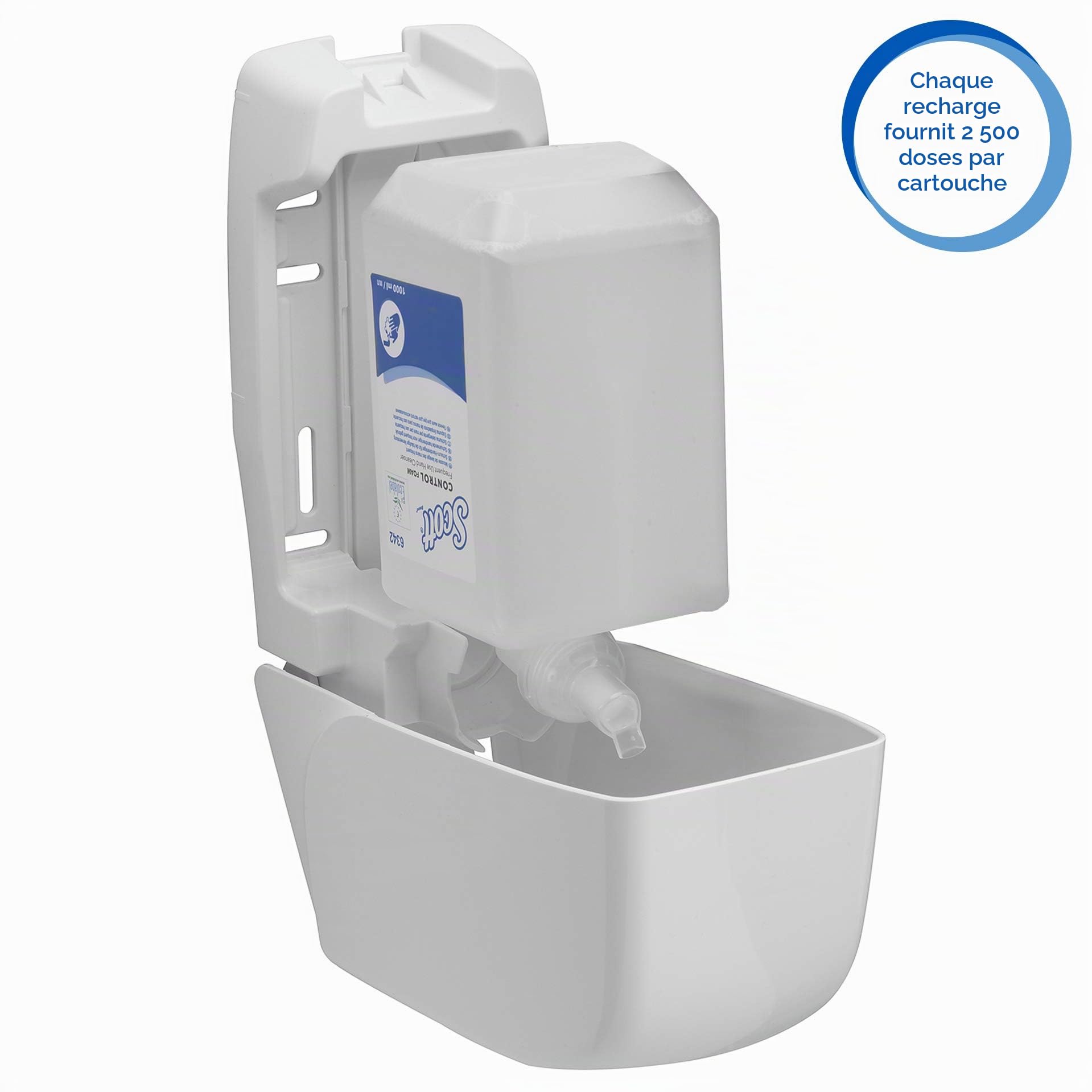 Scott® Control™ 6342 Mousse Lavante pour les Mains, Savon Mousse Transparent Sans Parfum pour Usage Fréquent, Écolabel Européen, 1 Recharge x 1 Litre