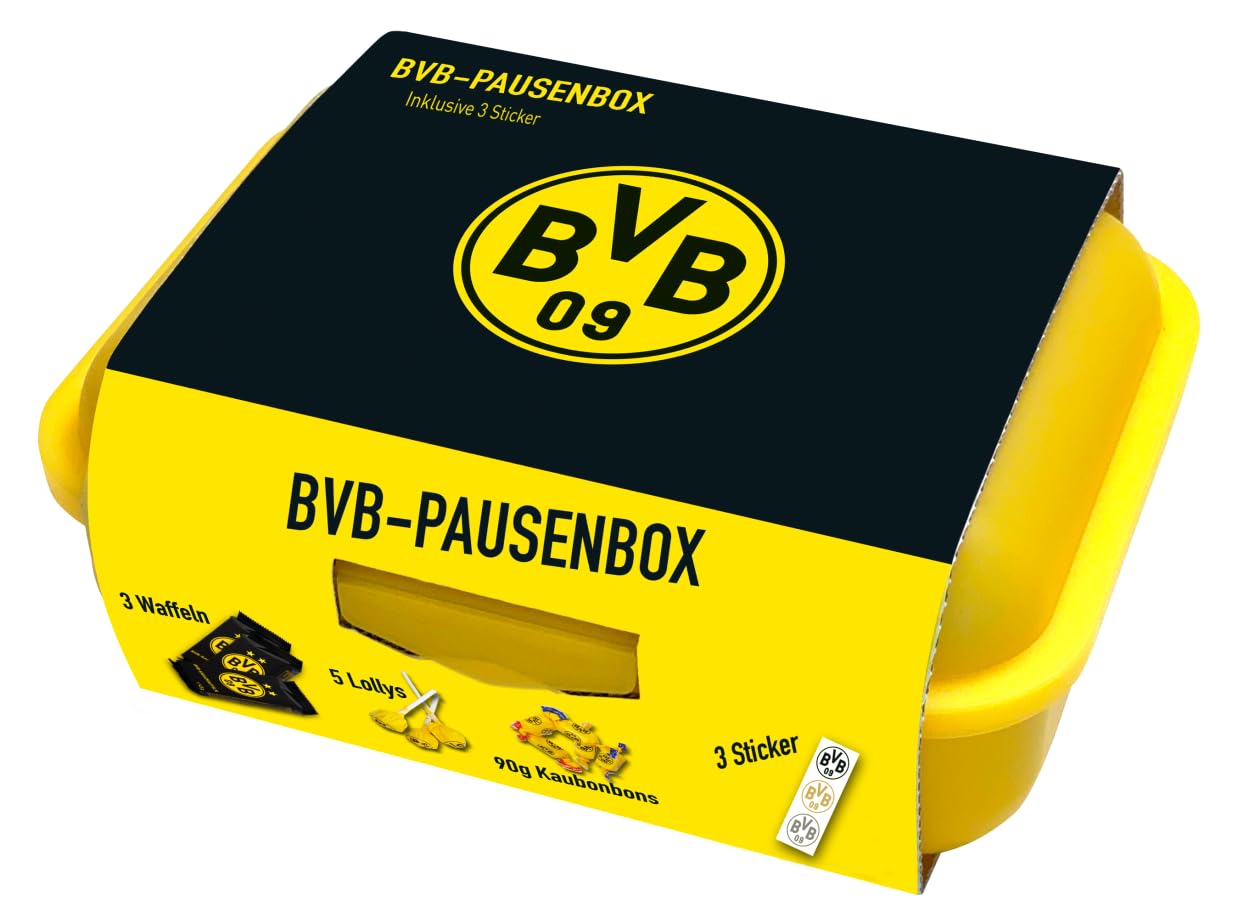 Gunz BVB Borussia Dortmund - Contenitore per il pranzo BVB, 275 g, con 5 carte di stampa BVB