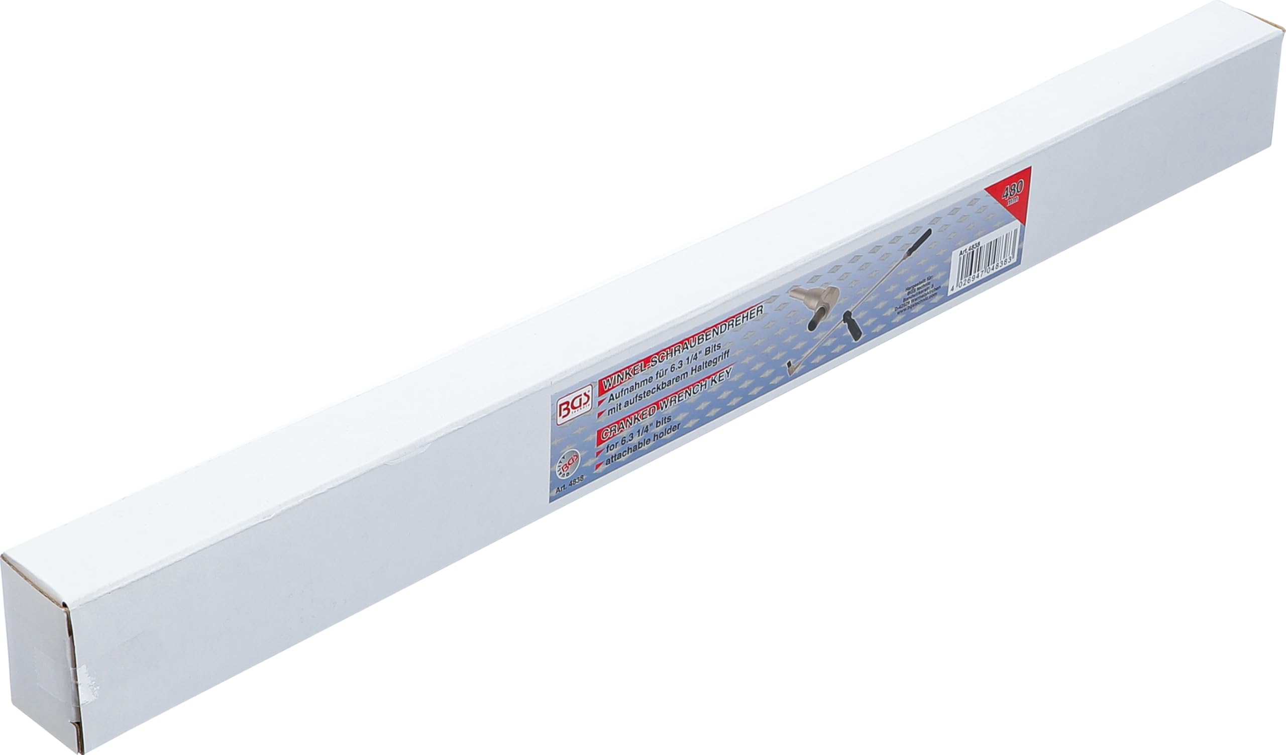 BGS 4838 | Cricchetto portainserti ad angolo | 480 mm