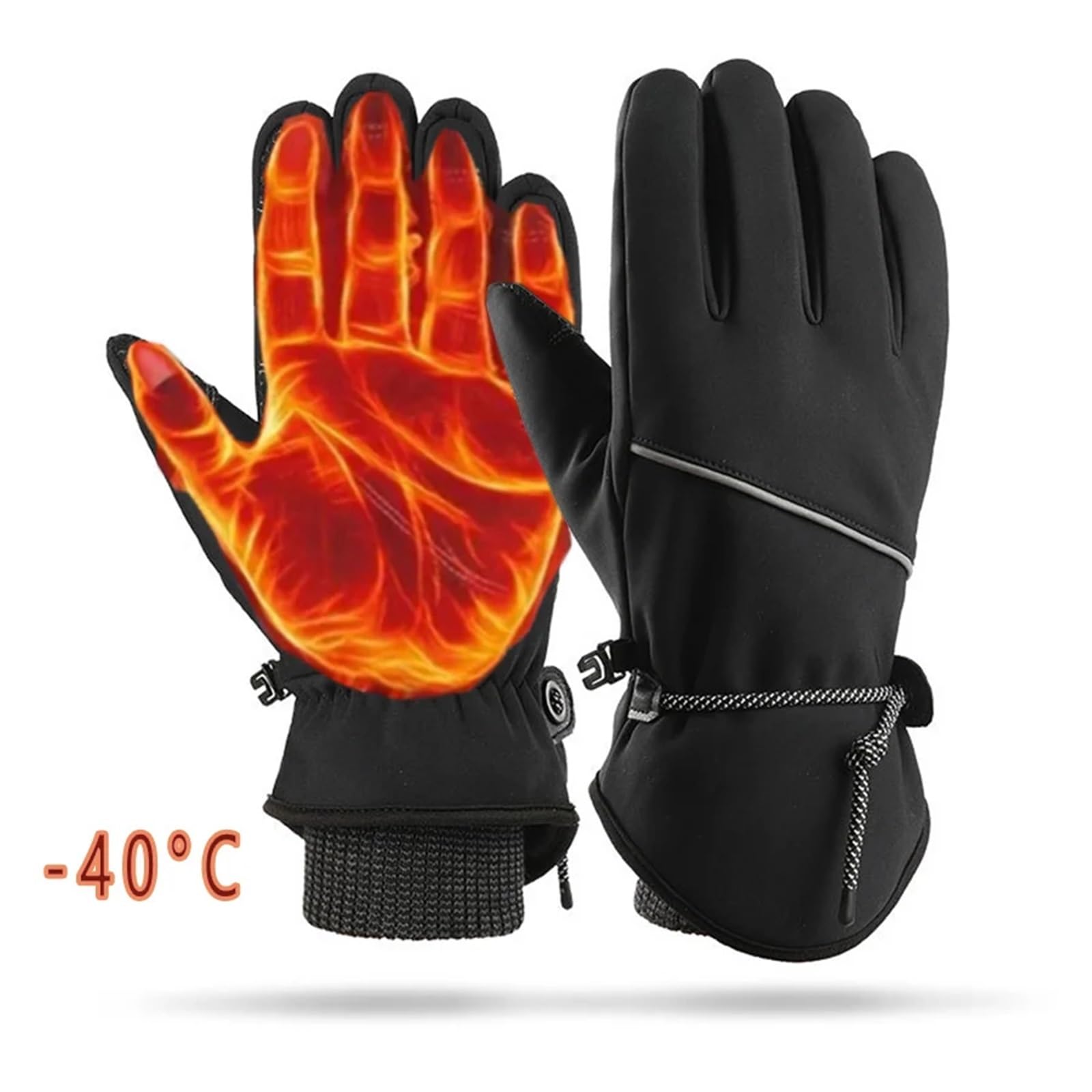 1 Paar Winterhandschuhe, wasserdicht, Winddicht, for Herren und Damen – warme Handschuhe for kaltes Wetter, Fahren, Radfahren, Laufen, Klettern(Blue)