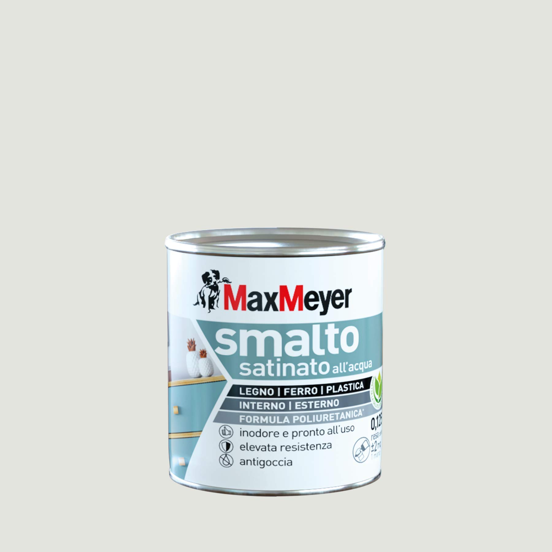 Maxmeyer Smalto All'Acqua Poliuretanico Satinato Bianco Ghiaccio 0,​125 L