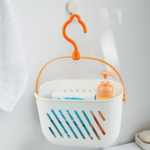 Miniatura 5 de Organizador de ducha colgante de plástico con gancho, organizador de cocina portátil, cesta de almacenamiento colgante para baño, cocina, despensa,