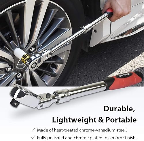 Miniatura 5 de FIRSTINFO - Llave de trinquete extensible flexible de 12 pulgada con acción de engranaje de 72 dientes (longitud 13.8-19.3 pulgadas) + enchufe de
