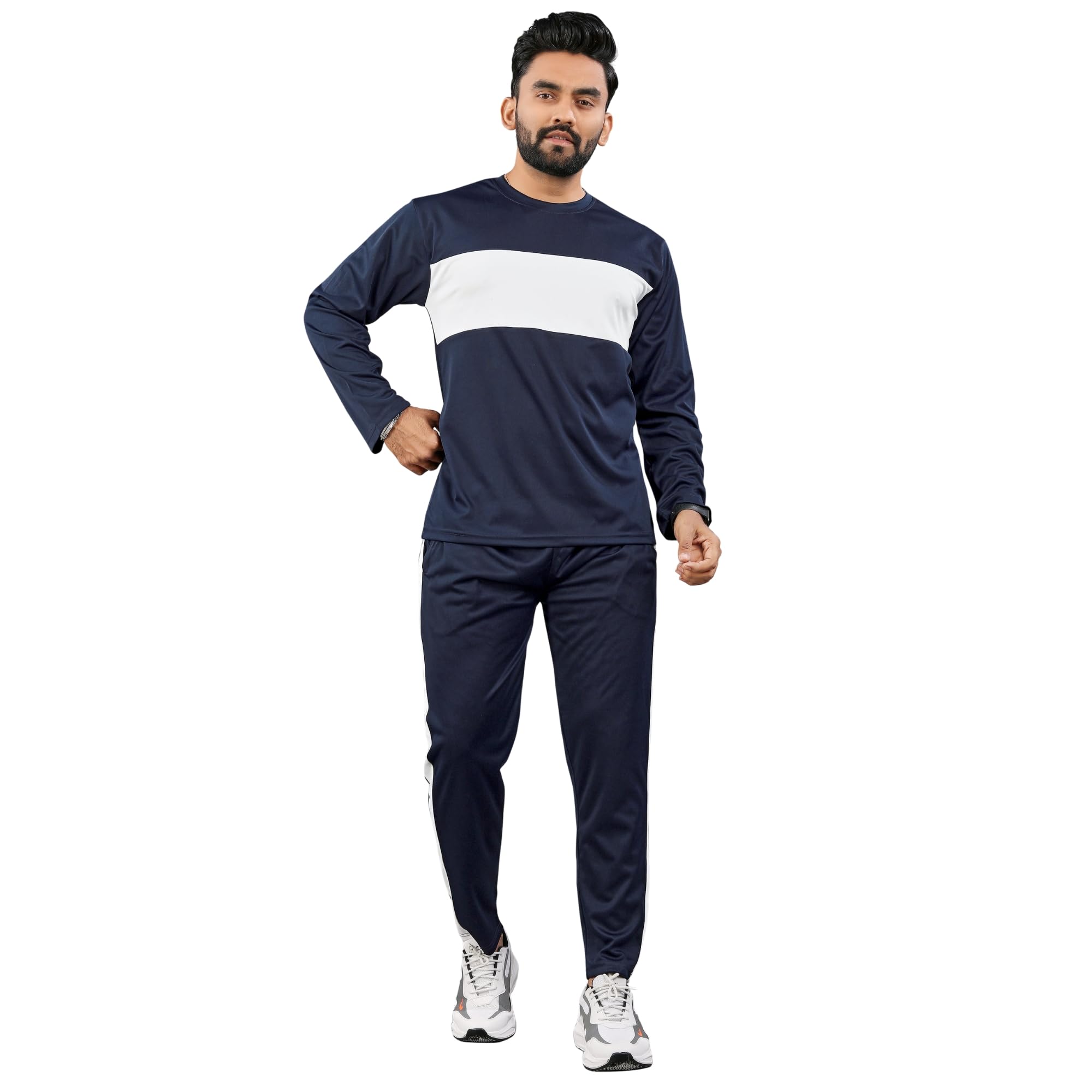 Men's Track Set For Casual And Sports Activity | Cotton Fabric| Half Sleeve Round Neck Top & Track Pants |Soft Texture | Regular Fit | LAXMI -03- SHIVA-image-48