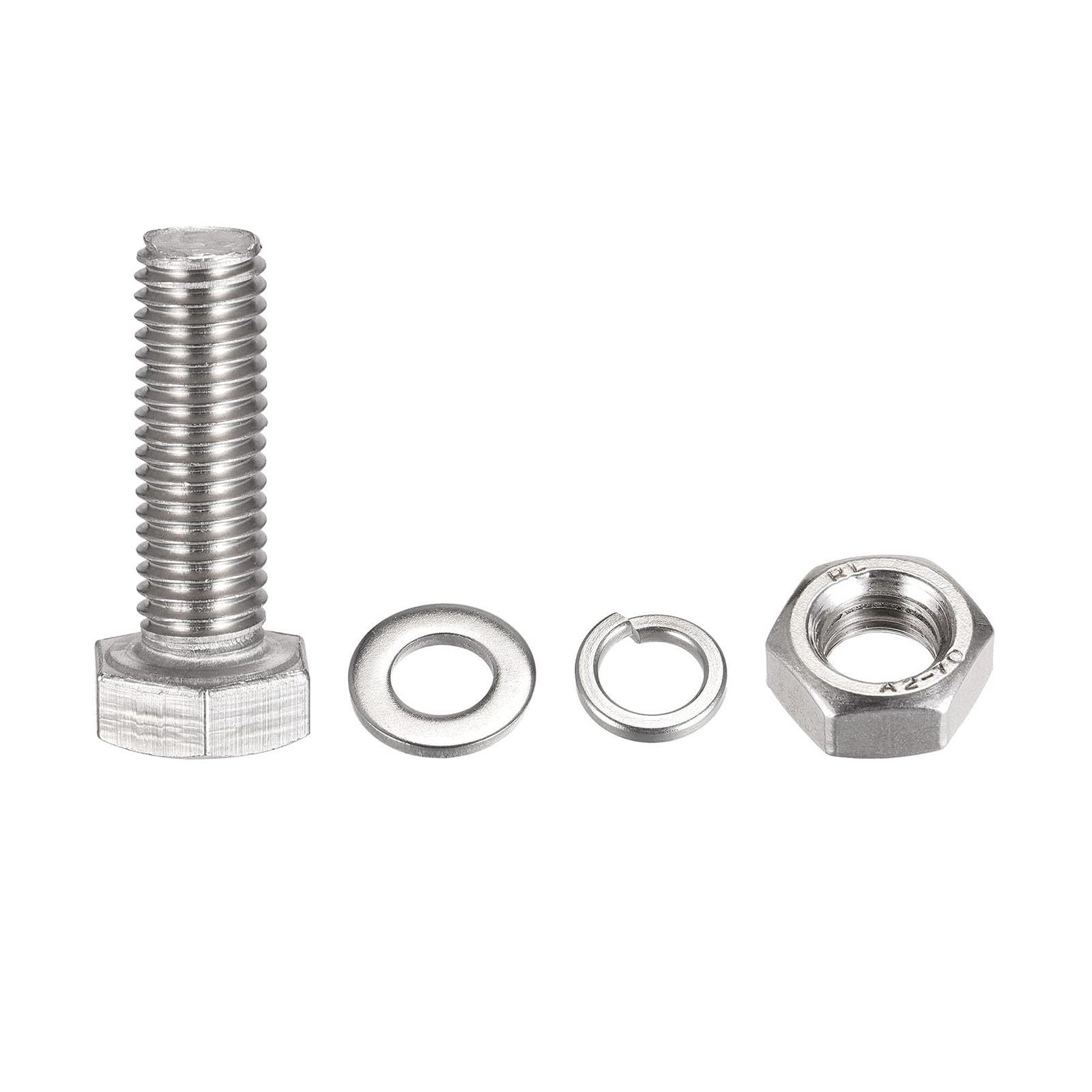 TOP-VIGOR 4Pcs M10 x 35mm Hex Head Screws Bolts, Nuts, Flat & Lock Washers Kits - Image 3