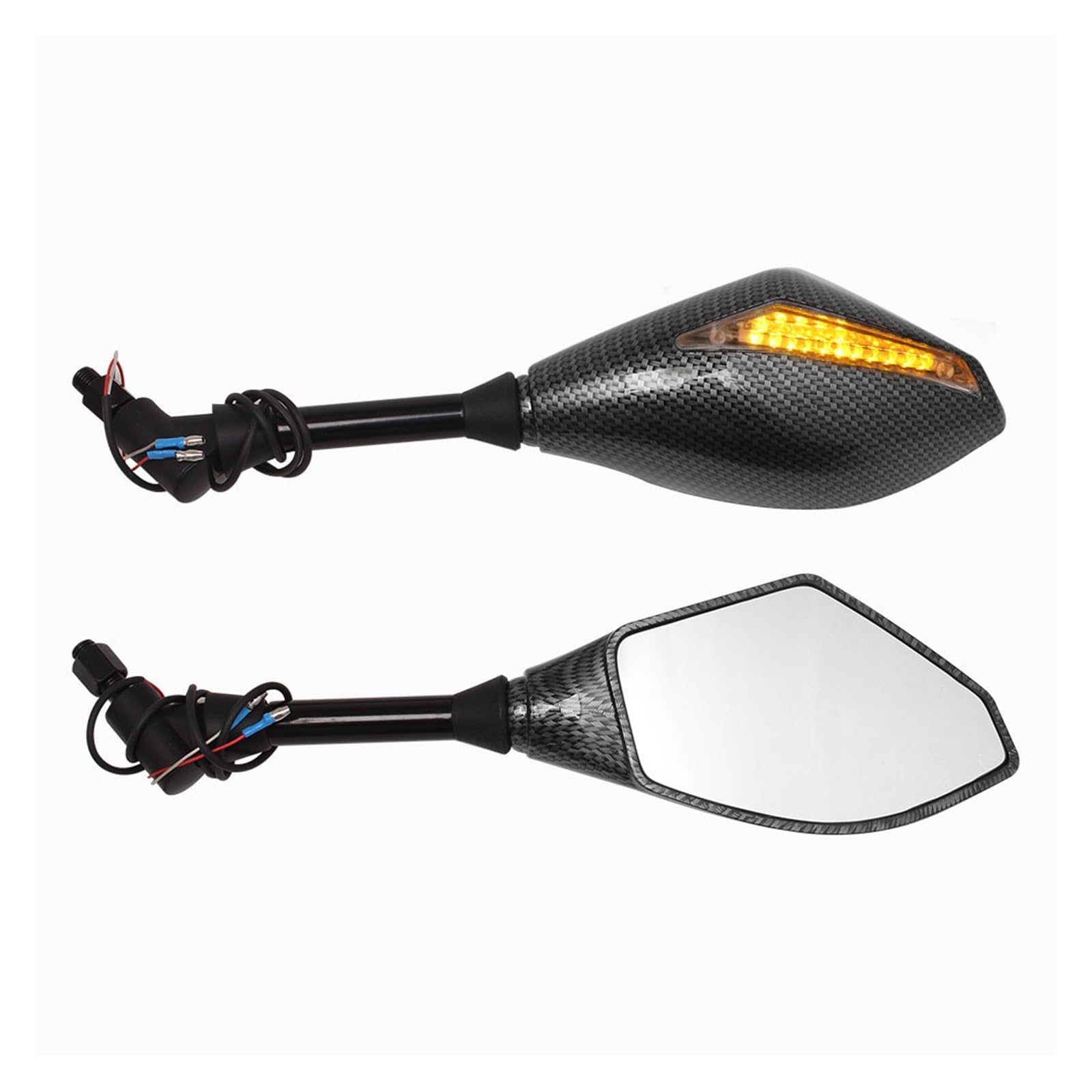Indicatore universale for moto Specchietti retrovisori laterali da 10 mm Indicatori di direzione a LED integrati for moto da strada Cruiser Scooter