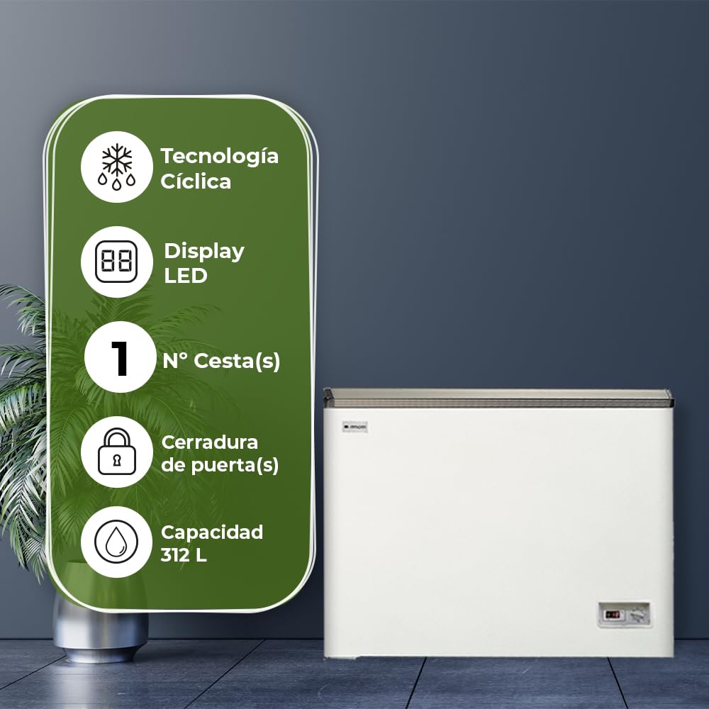 Aspes Congelador Horizontal Horeca Blanco ACHH3501DDCG. Capacidad 312 Litros, 1 Cesta, Bajo Nivel Sonoro, Eficiencia Energética Clase E
