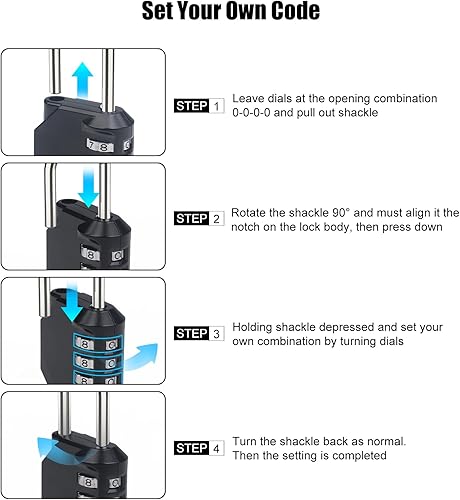 Miniatura 4 de Candados de combinación impermeables de 4 dígitos con código de combinación, cerradura de combinación de aleación de zinc para puerta, cajas de