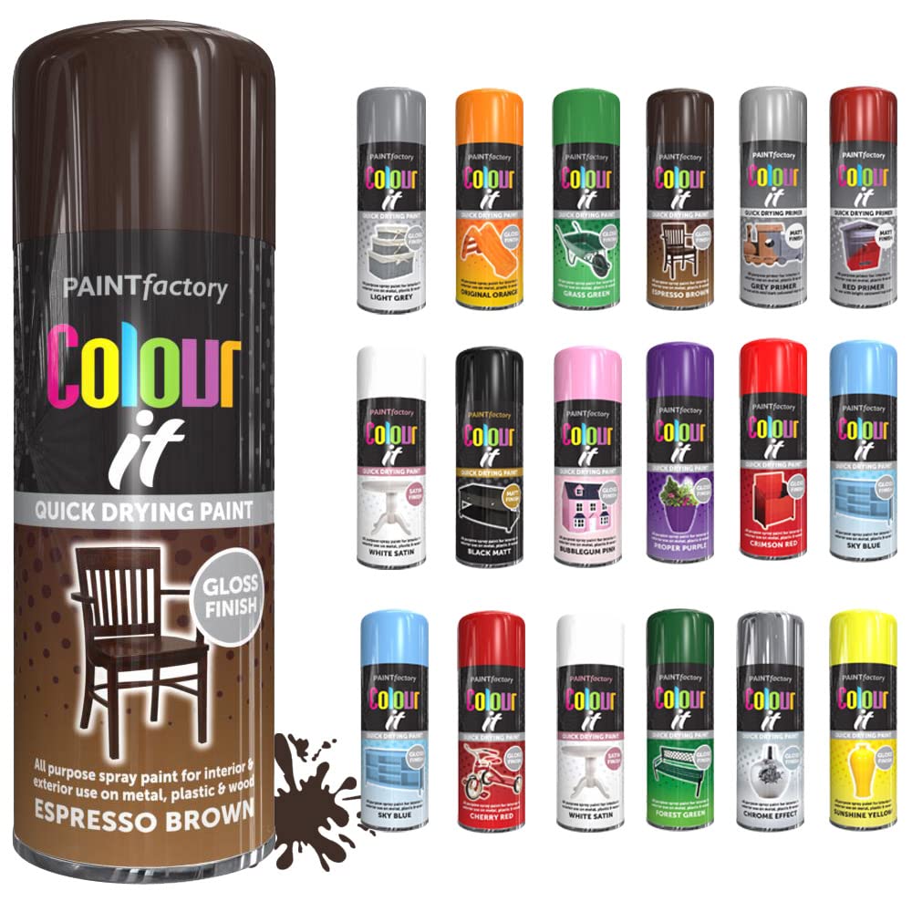 SCHNAZZ 1 x All Purpose Espresso Brown Aerosol Spray Paint 400ml Fast Dry, Quick Drying Spray and Excellent Coverage for Wood, Metal, Plastic, Glass and More