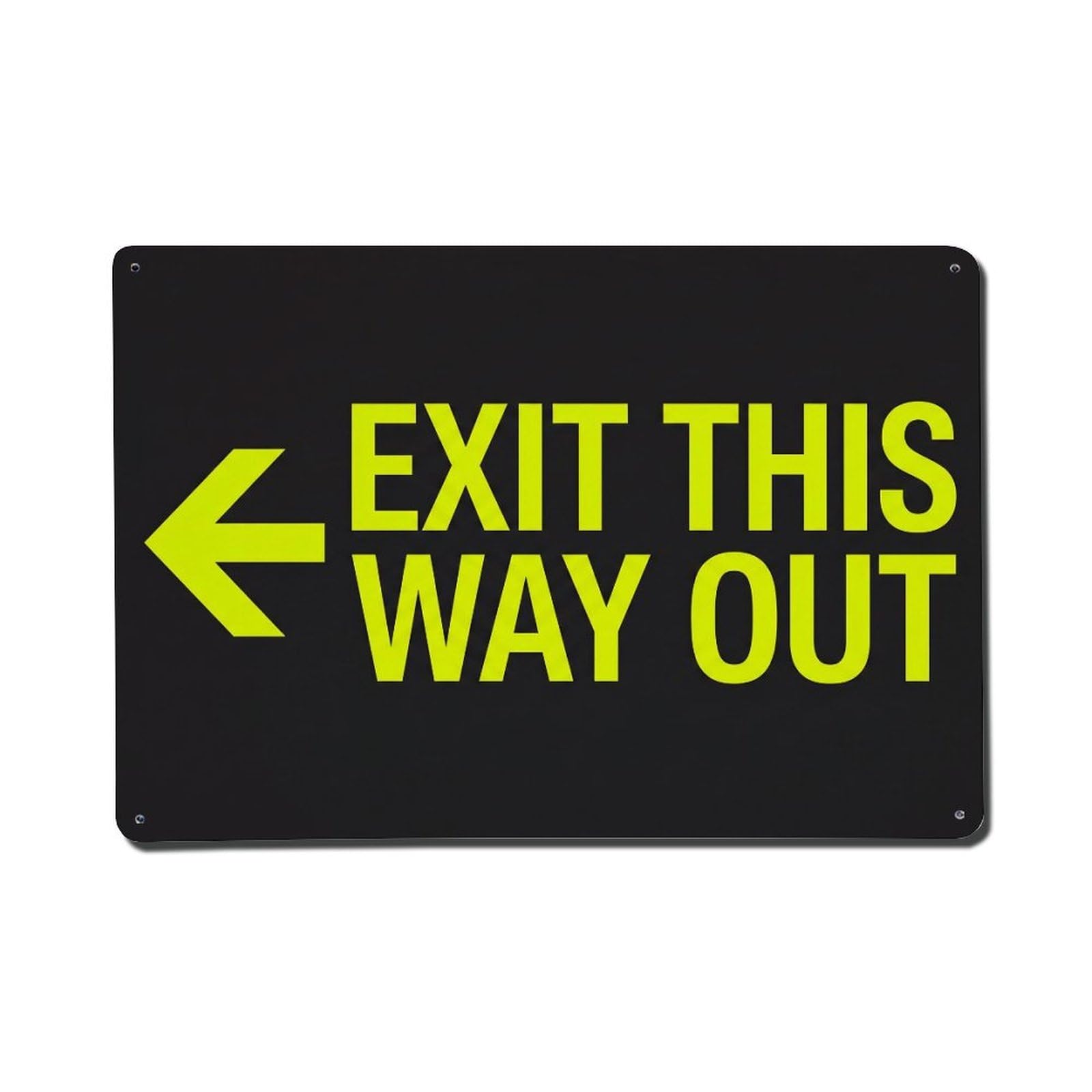 Exit This Way Out Visibility Marker Vintage Metal Tin Sign Plaque Wall Decor for Cafe, Club, Garden Metal Poster 8x12Inch