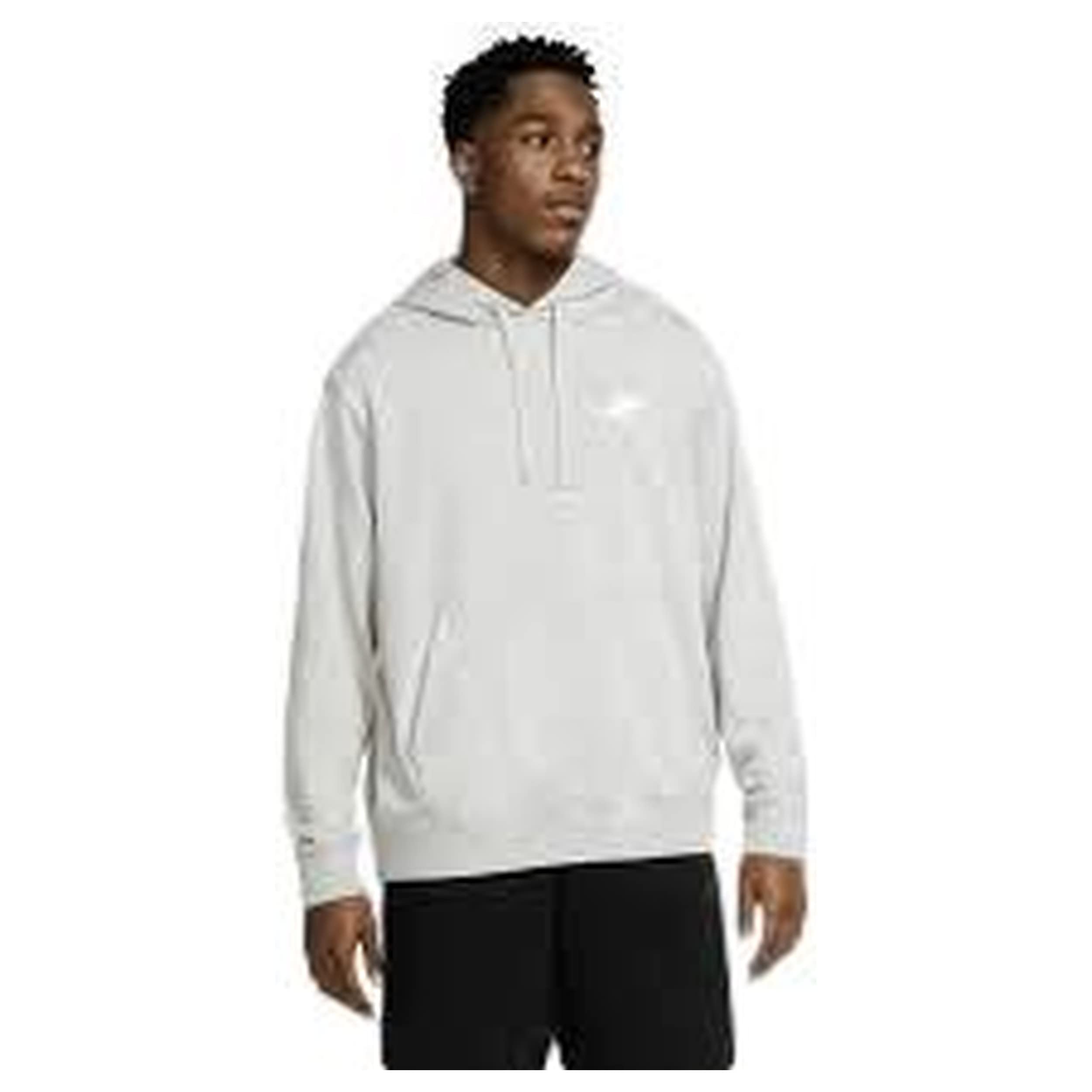 Nike CZ7857-063 Sportswear Club Sweatshirt Men's DK GREY HEATHER/MATTE SILVER/WHITE Size 2XL
