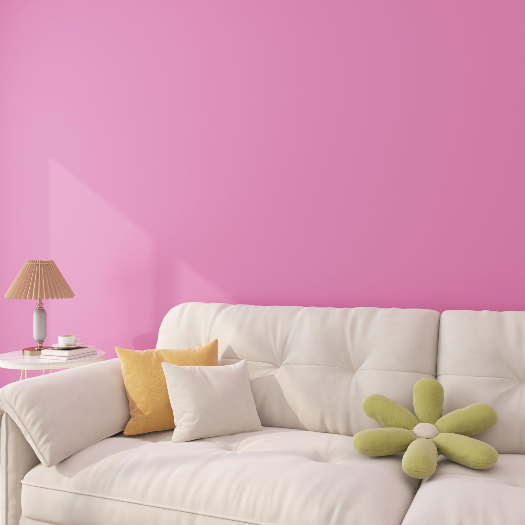 ReWallpaper Peel and Stick Wallpaper Pink Kids 40cm×7m Sticky Back Plastic Roll Pink Bedroom Wallpaper for Women Pink Plain Removable Wallpaper Bathroom Waterproof Vinyl Film Art Deco - Image 2