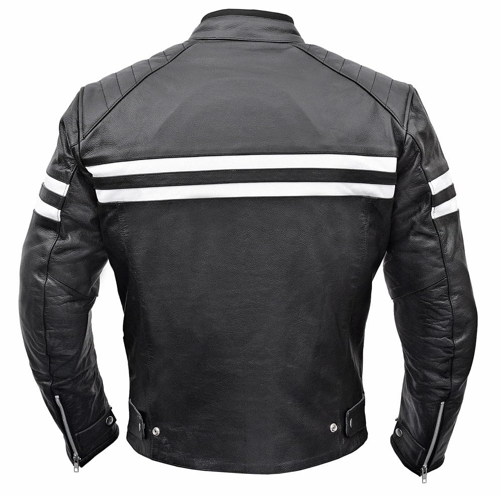 WICKED STOCK Men Leather Motorcycle Jacket MBJ032 — view 3