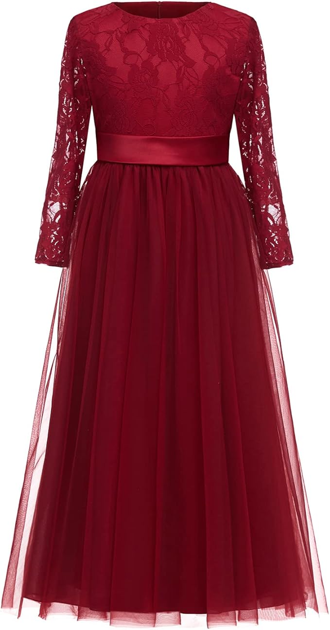 Fancy Lace Flower Girl Dress for Wedding Girls A -Line First Communion Dresses