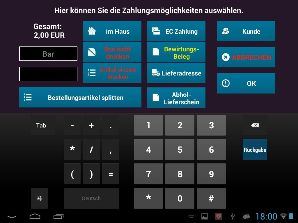 Android Kassensoftware BlitzKasseExpress für Handel, Kiosk, Reinigung, Imbiss. GDPdU GoDB KONFORM