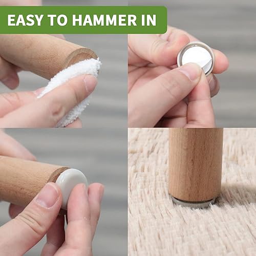 Miniatura 4 de Deslizadores de muebles para alfombras, 48 unidades, 1 pulgada para muebles, patas deslizantes para muebles, patas de silla, protectores de pisos