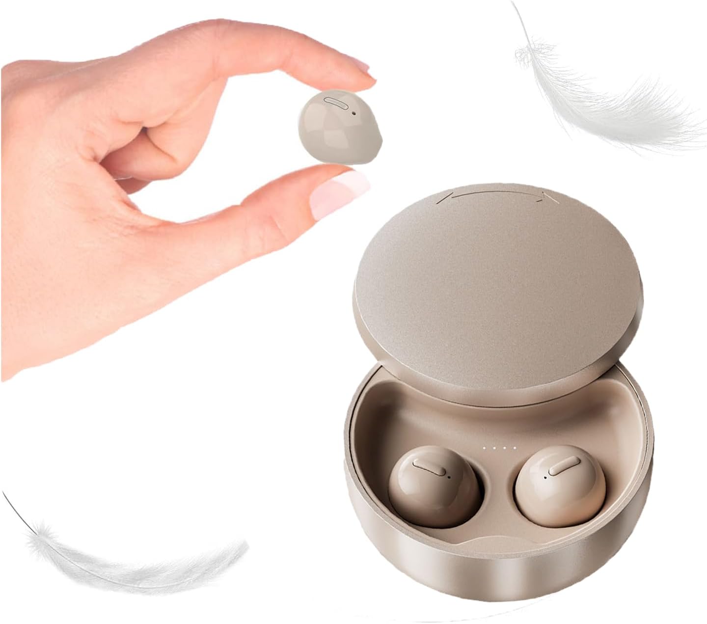 Loluka Small Invisible Wireless Bluetooth Earpiece - Mini Discreet Earbud for Work with Mic