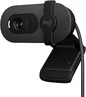 Webcam Full HD Logitech Brio 100 com Microfone Integrado, Proteção de Privacidade, Correção Automática de Luz e Conexão USB-A - Grafite