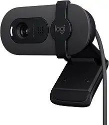 Webcam Full HD Logitech Brio 100 com Microfone Integrado, Proteção de Privacidade, Correção Automática de Luz e Conexão USB-A - Grafite