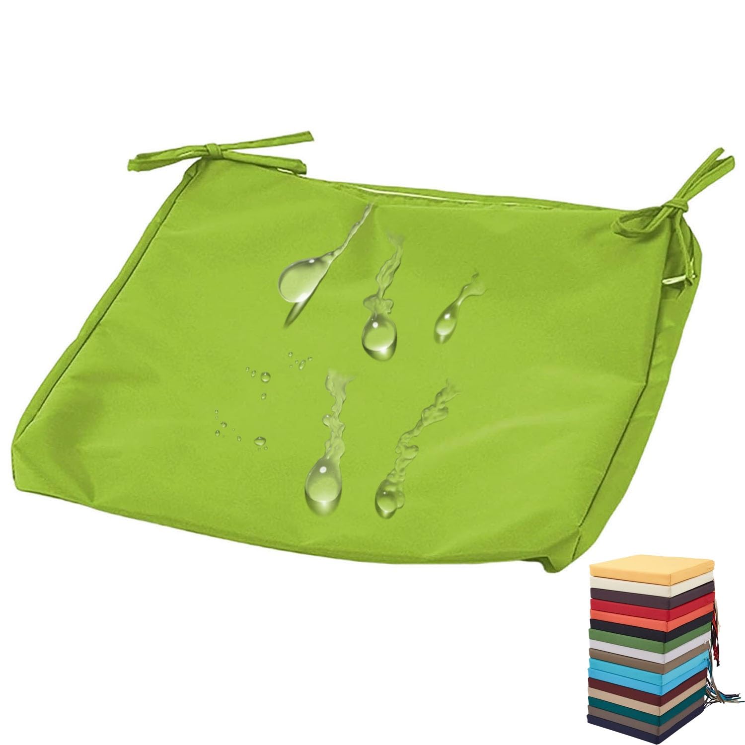 PLCIVSA Outdoor Seat Cushion Covers Waterproof with Zipper,Replacement Outdoor Patio Chair Cushion Slipcover 60x60cm 50x50cm Chair Pads Covers for Garden Rattan Furnitur(Fruit Green,60x50x10cm)