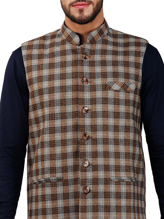 Image of DEIFIC Men's Export-Quality Indian Traditional Nehru Jacket /Waistcoat