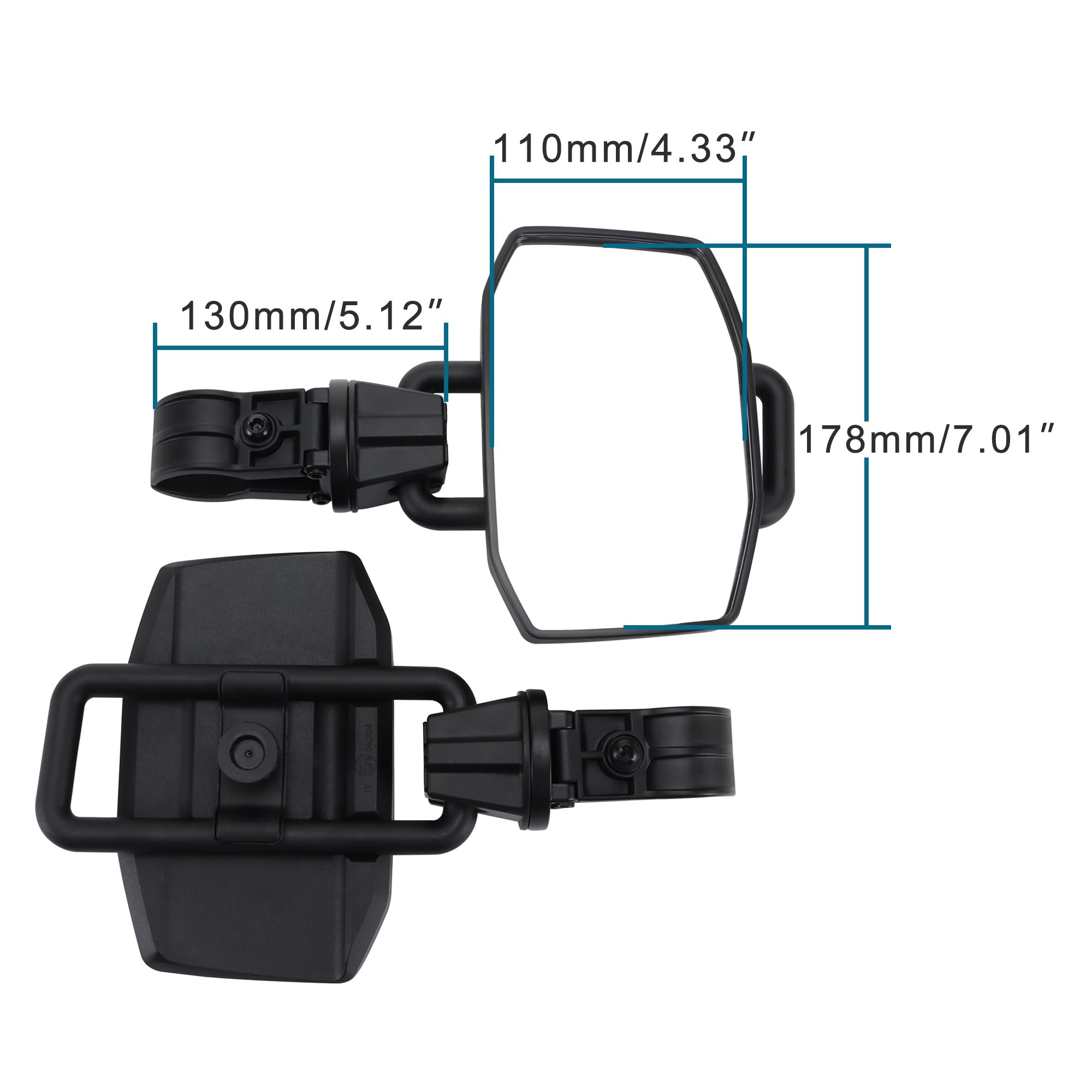 GOOFIT 1.75 "2" Barra jaula antivuelco ajustable Offroad Negro Retrovisor Retrovisor Espejo Lateral Reemplazo Para Teryx ere Gator Rhino YXZ RZR Dune Buggy playa ATV UTV Arctic Cat Polaris RZR Kwasaki