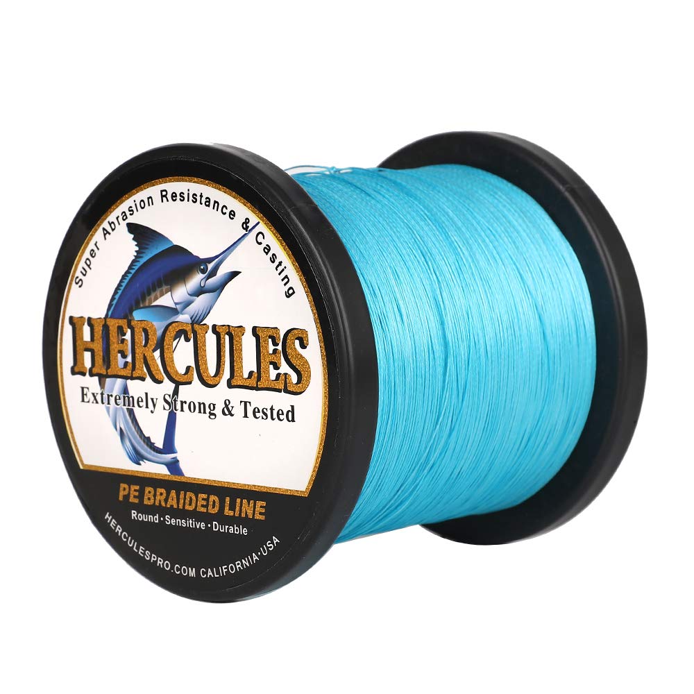 HERCULES Cost-Effective Super Cast 8 Strands Braided Fishing Line 10LB to 300LB Test for Salt-Water,109/328/547/1094 Yards(100M/300M/500M/1000M),Diam.
