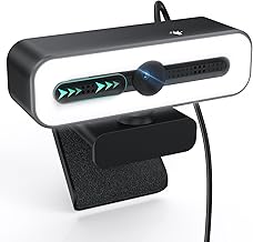 1080P Webcam, Full HD 120° Wide Angle PC Camera with Noise Cancelling Microphone, Plug Play USB Camera for Video Calls and Recording, Web Conferencing Compatible with Windows, Mac and Android