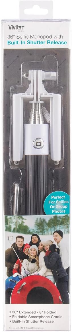 Vivitar Selfie Stick with Aux-in Wired Shutter Release (Black)