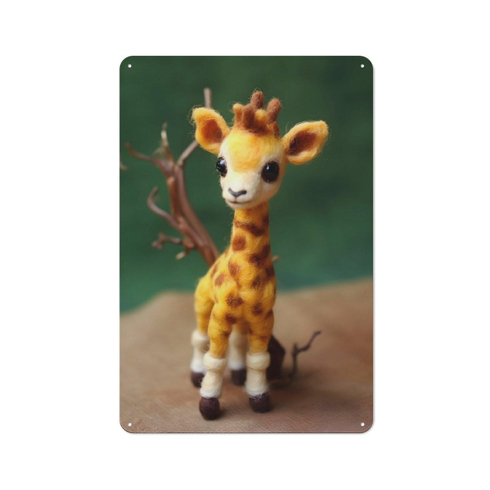 Junmoney Cute African Baby Giraffe Tin Wall Plaque 30X20cm With For Garage Or Workshop, For An Autumn Wall Display In Garage And Workshop