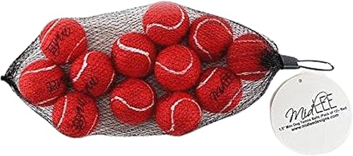 Miniatura 4 de Midlee Mini pelotas de tenis para perros, color rojo, 1.5 pulgadas, paquete de 12 pelotas de tenis pequeñas para mascotas