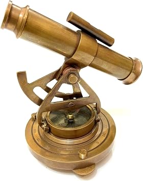 10 Piece Lot 5" Vintage Brass Theodolite Alidade Compass Antique Survey Transit Telescope Instrument
