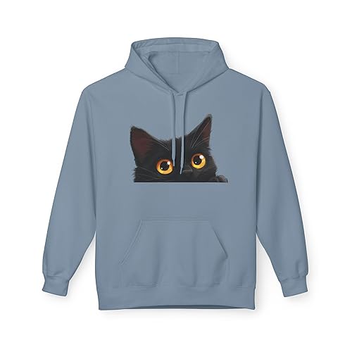 Peeking Black Cat Hiding Hoodie