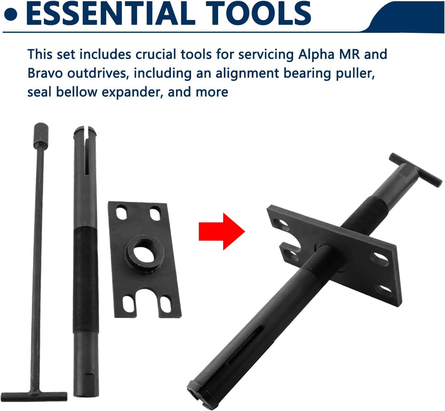 Gimbal Bearing Installer Engine Alignment Tool Compatible with Mercruiser Boat Alpha 1 MR Bravo OMC Cobra Volvo Heavy Duty Alignment Bearing Puller Seal Bellow Expander Tool