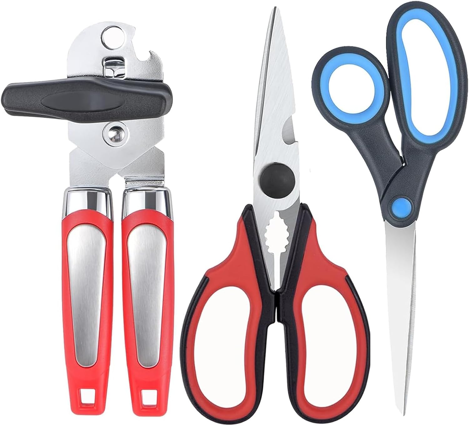 Left Handed Can Opener and Kitchen Shears, Scissors Set, Lefty Tools Utensils (3 in 1)