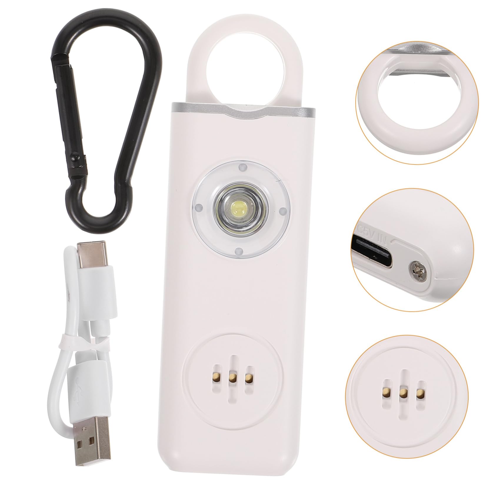 porte-clés d'autodéfense alarme accessoires mignon étiqueter porte-clés de sécurité pour femme self défense Plastique blanche