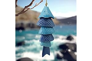 Koi Ceramic Nautical Wind Chimes for Outside