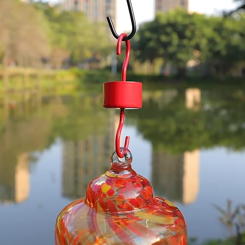 Miniatura 23 de Foso de hormigas para comederos de colibríes, comedero de colibríes para ganchos colgantes al aire libre, 1 ganchos con 1 cepillo, rojo Plástico